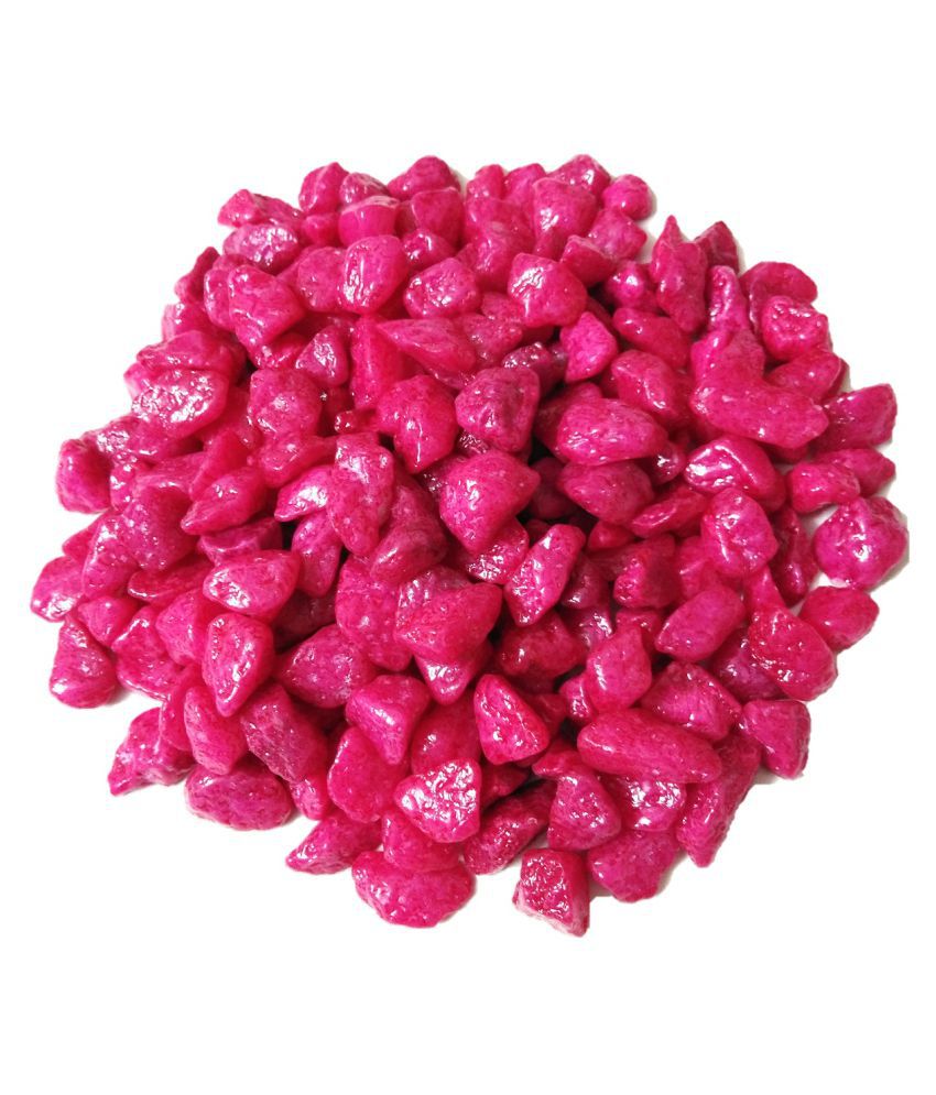     			DS Carrot Pink colored Pebbles, gravels, stone for aquarium, vases, fountain, table, lawn, 475gm