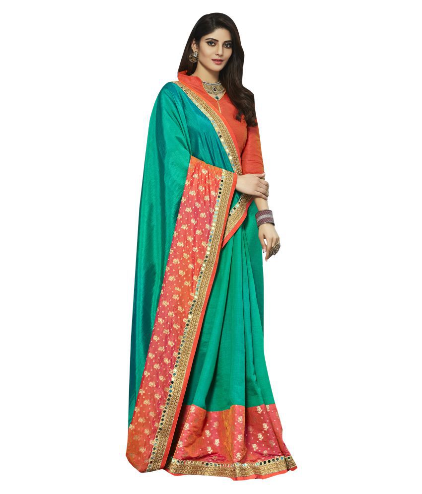     			Shaily Retails Green Banarasi Silk Saree