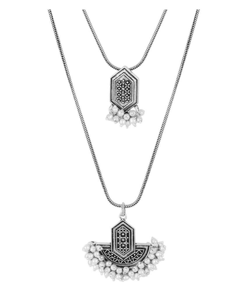 Voylla Brass Silver Contemporary Contemporary/Fashion Silver Plated