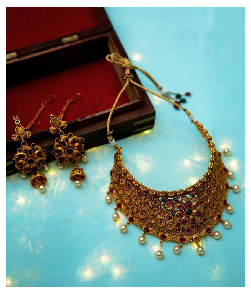 Voylla Copper Golden Choker Designer 