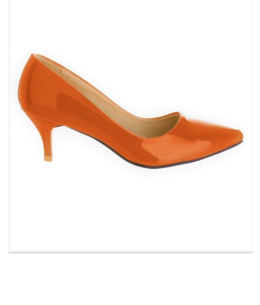 sherrif shoes Orange Kitten Heels Price in India Buy sherrif shoes Orange Kitten Heels Online