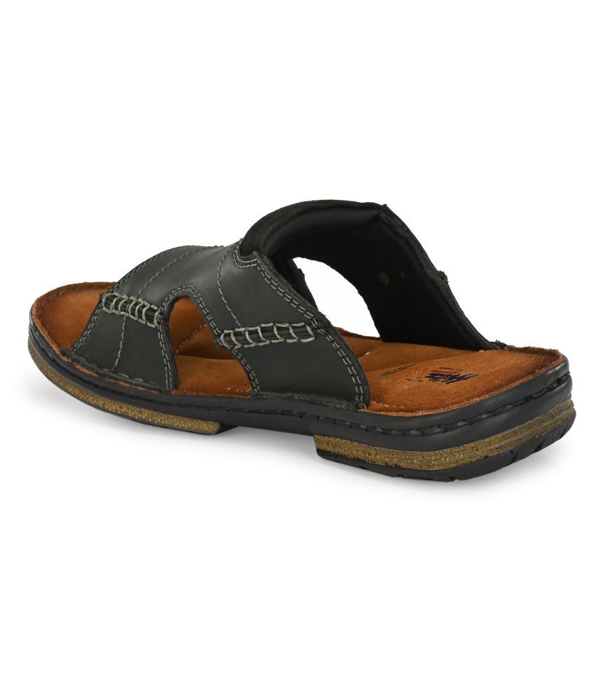 hitz black leather sandals