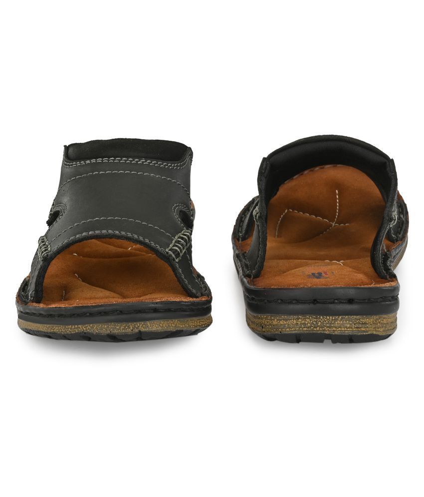 hitz black leather sandals