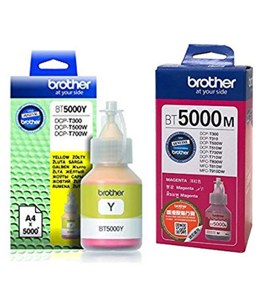 Indian Technology Brother 5000 Y,M Multicolor Pack of 2 Ink bottle for ...