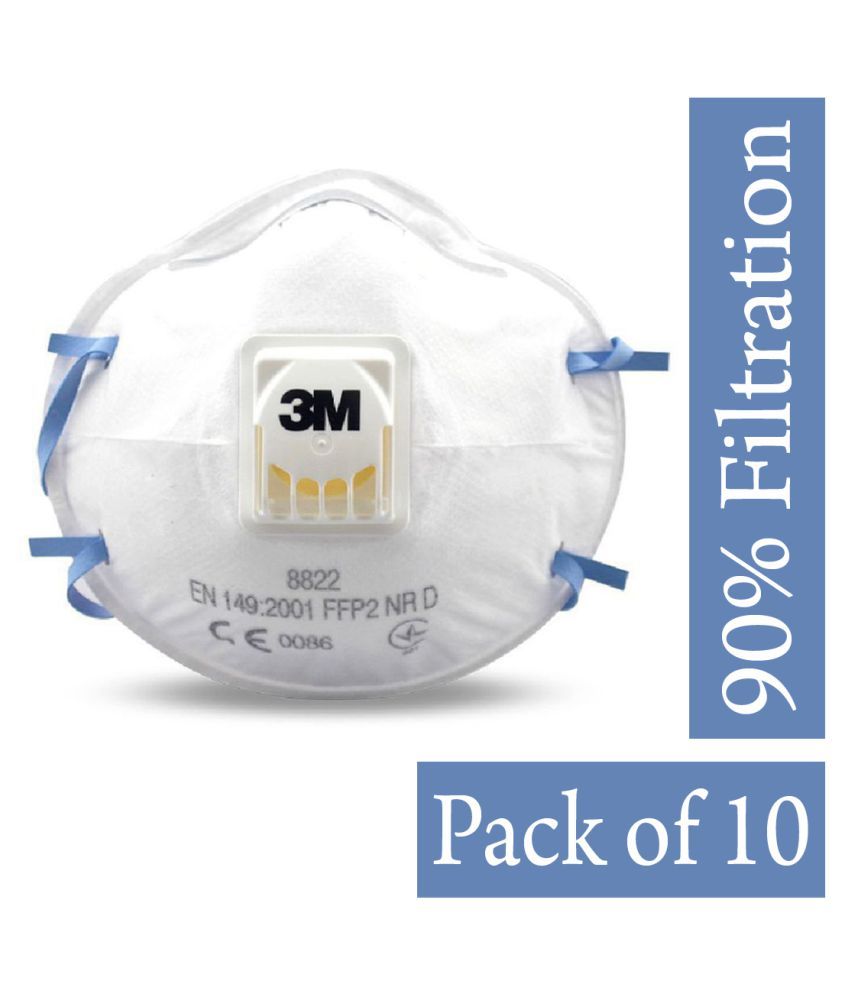 3m 8822 Dust Mist Respirator Ffp2 Valve Cup Shape Mask Pack Of 10 Buy 3m 8822 Dust Mist Respirator Ffp2 Valve Cup Shape Mask Pack Of 10 Online At Low Price In India On Snapdeal