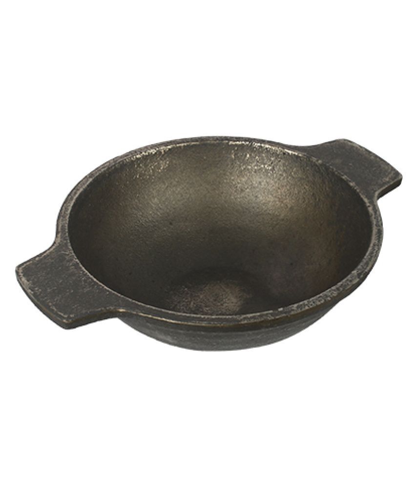 The Indus Valley Cast Iron Flat Base Deep Kadhai 1500 mL Buy Online at