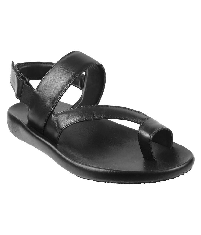 Metro BLACK LEATHER Sandals Price in India- Buy Metro BLACK LEATHER ...