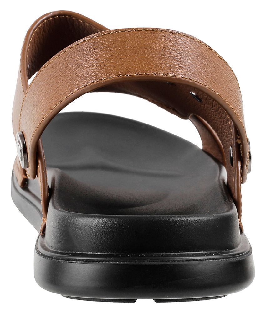 Metro KHAKI Synthetic Leather Sandals - Buy Metro KHAKI Synthetic ...