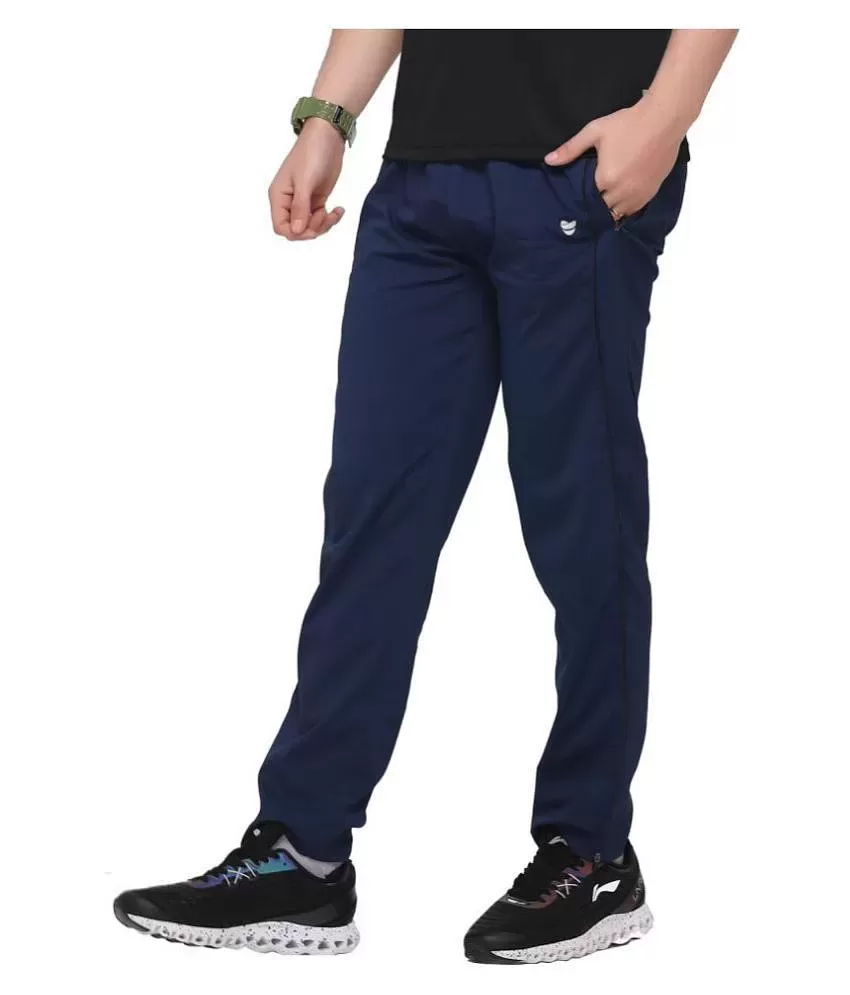 Buy Men Polyester NonStretchable Gym Track Pants  Navy Blue Online   Decathlon