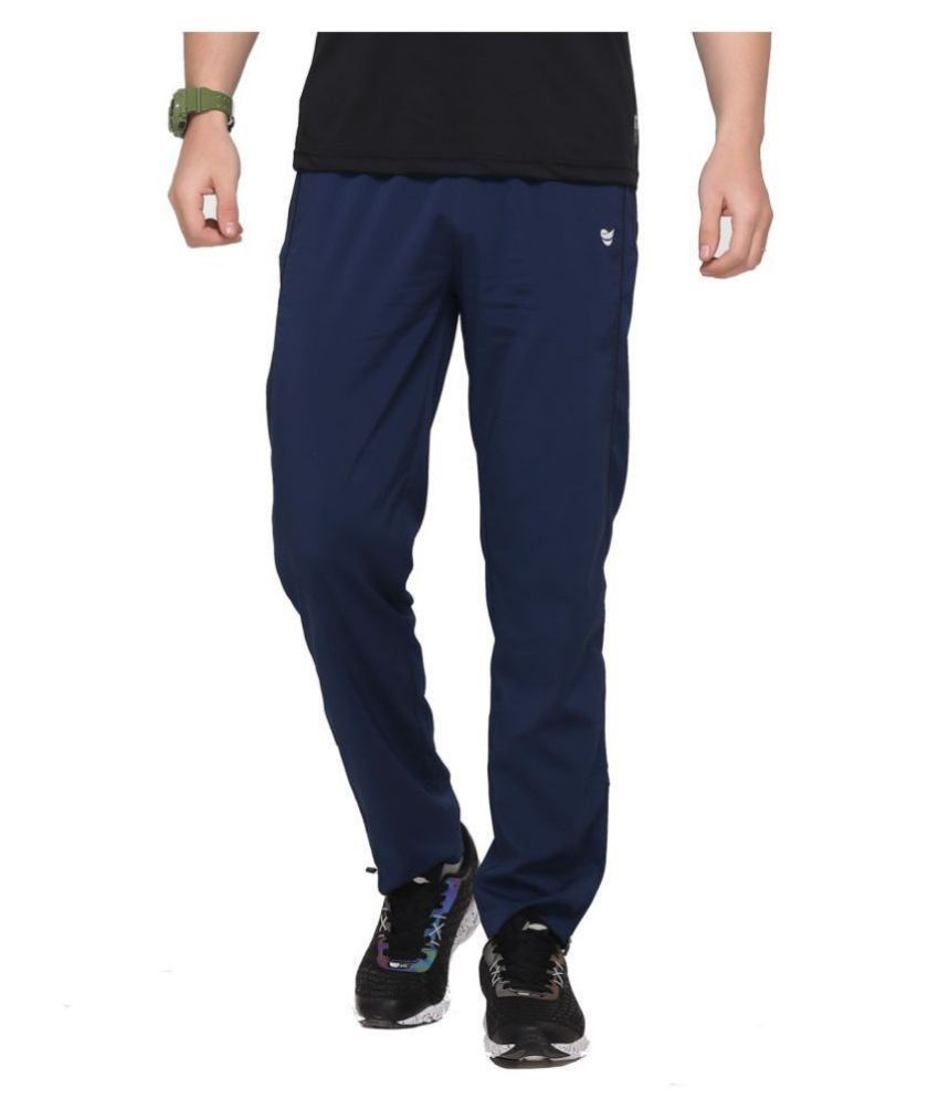 Men's Polyester Navy Track Pants, Night 