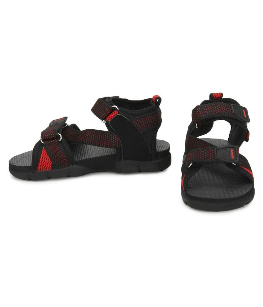 Sparx Black Floater Sandals For Kids 