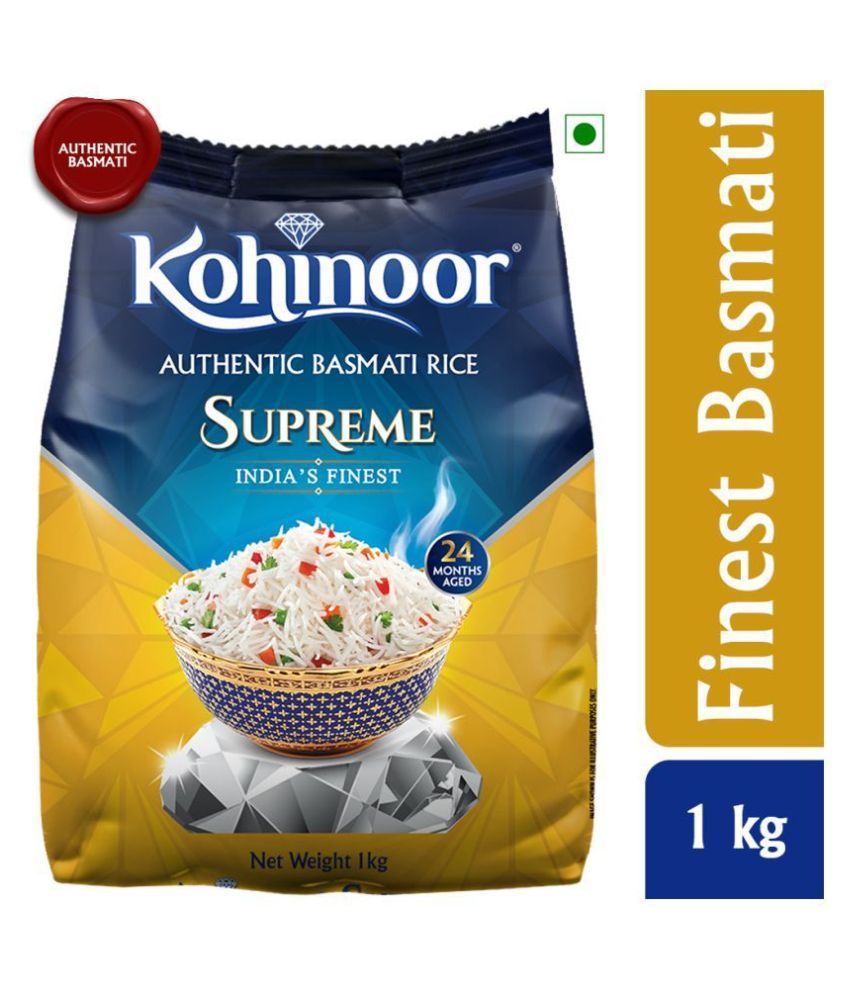 Kohinoor Raw Authentic Supreme Basmati Rice 1 kg Rice 1 kg Buy Kohinoor Raw Authentic Supreme