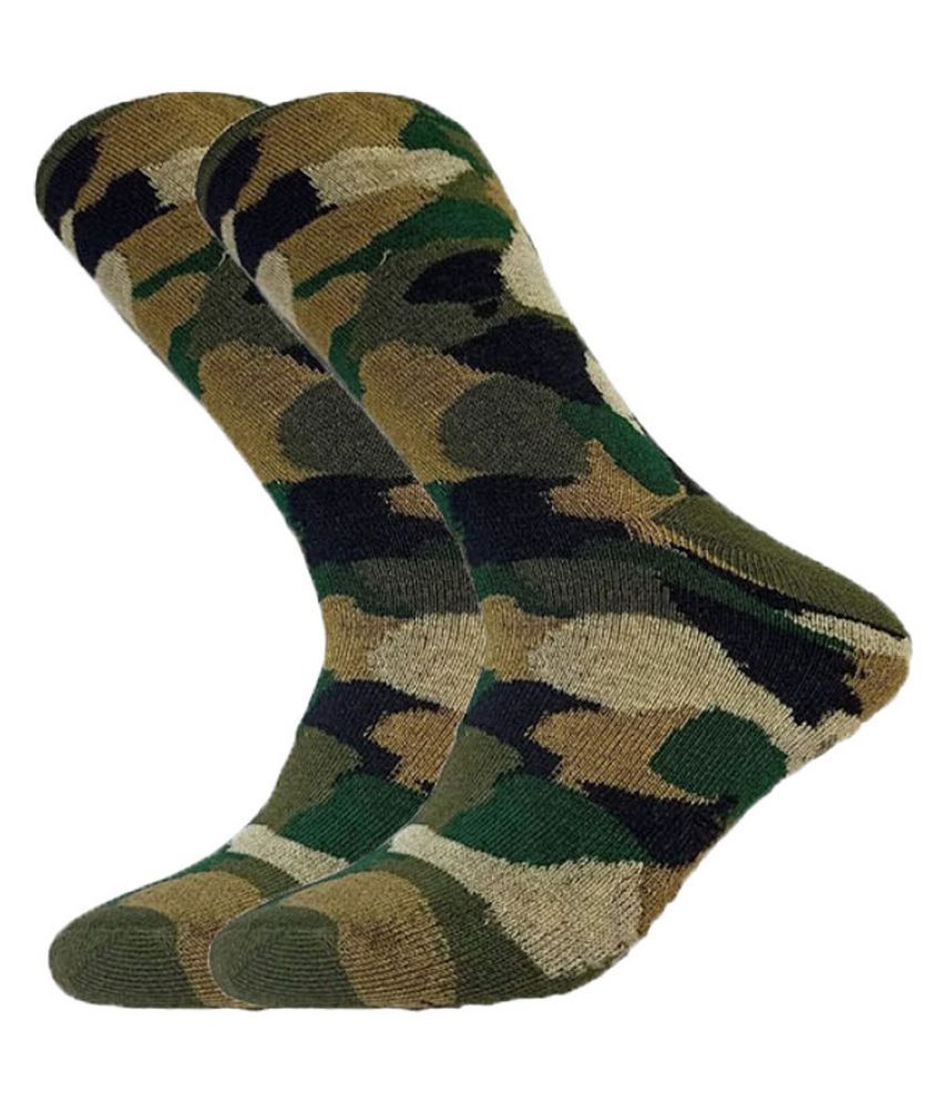 PinKit Men's Organic Army Socks Green Full Length Socks Pack of 1: Buy ...
