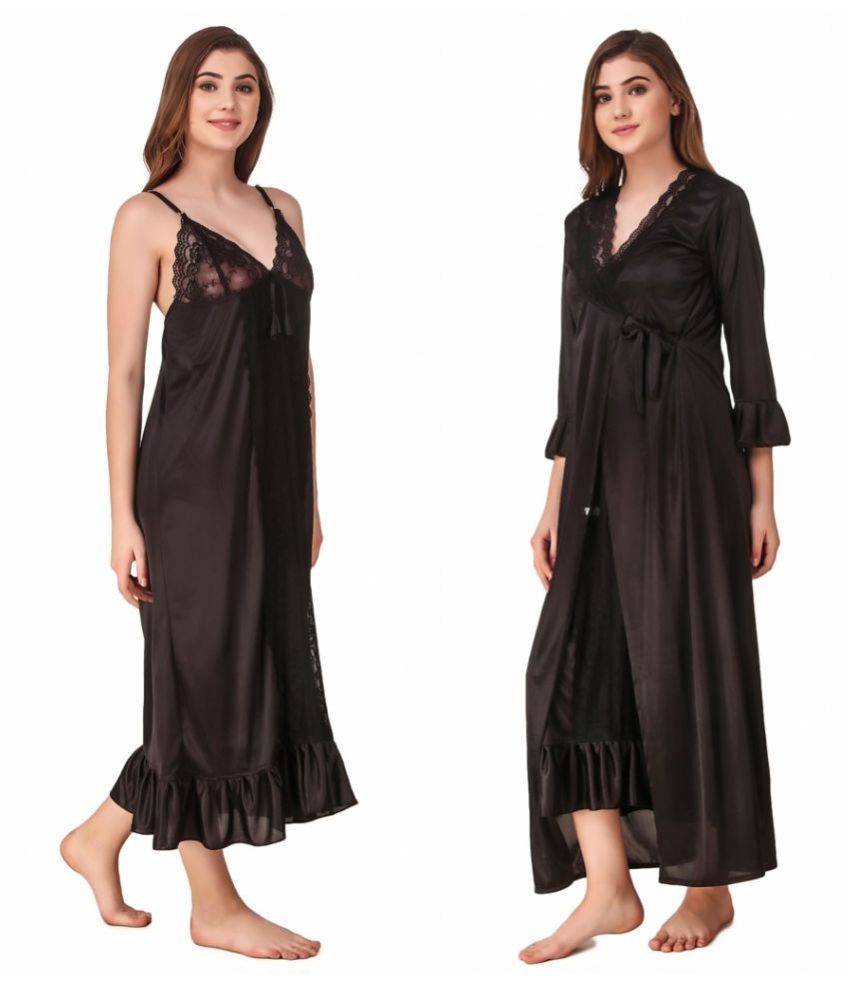 black satin night suits