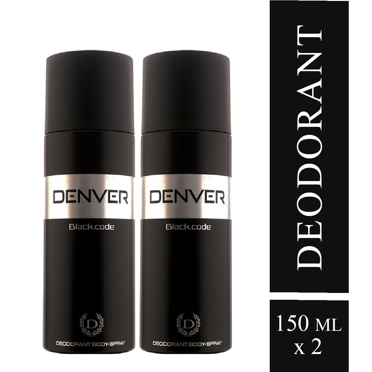     			Denver Black Code Deodorant Body Spray 100Gm Each (Pack Of 2)