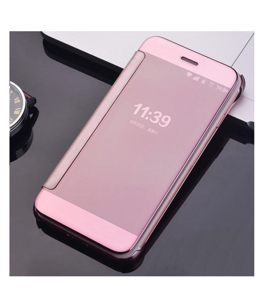 Samsung S8 plus Flip Cover by Samsung Galaxy Rose Mirror View Flip