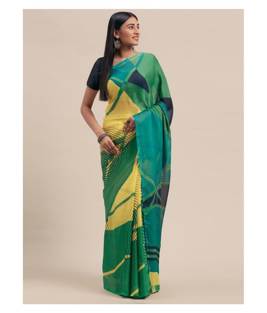     			Shaily Retails Green Georgette Saree