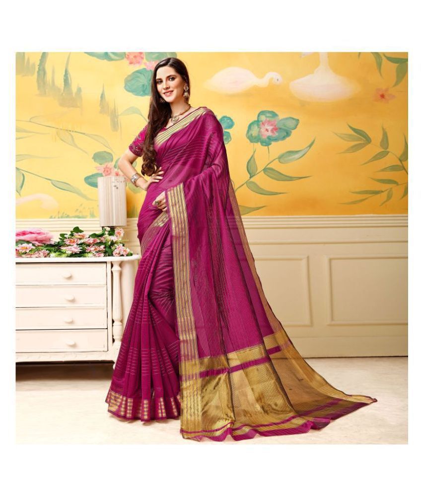     			Shaily Retails Purple Silk Blends Saree