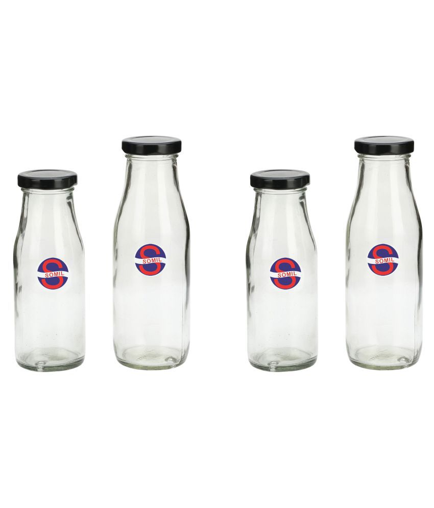     			Afast Glass Storage Bottle, Clear, Pack Of 4, 300 ml