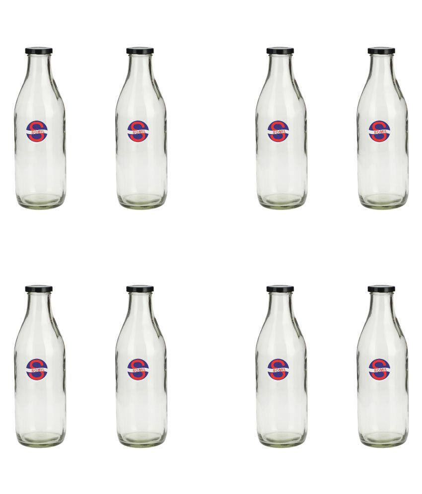    			Afast Glass Storage Bottle, Clear, Pack Of 8, 1000 ml