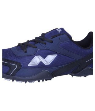 nivia men's marathon mesh pu blue and black running shoes