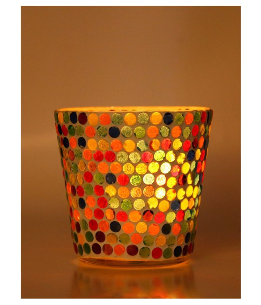    			AFAST Multicolour Table Top Glass Tea Light Holder - Pack of 1