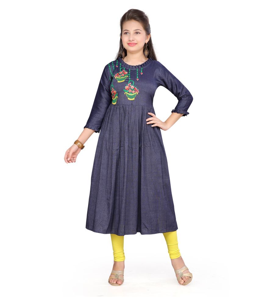 Readymade Printed Cotton Kurta - 38 / Pink / Ready To Ship | Matching  leggings, Long sleeve dress, Printed cotton