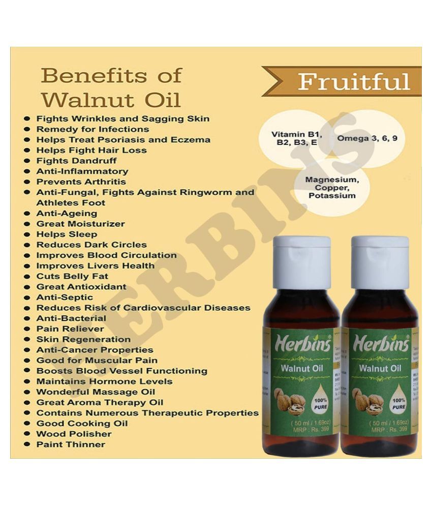 Herbins Pure Cold Pressed Walnut Skin Essential Oil 50 mL Buy Herbins