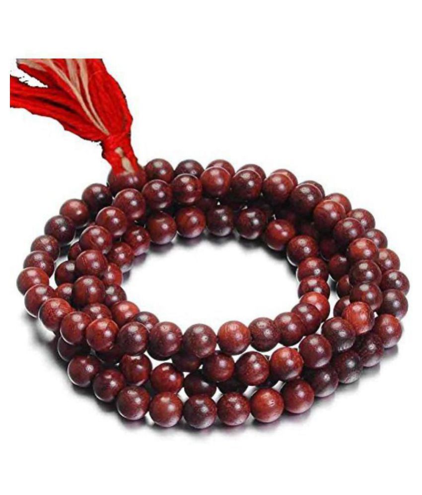     			Kesar Zems Red Chandan/Sandalwood Mala 108+1 For japa & wearing