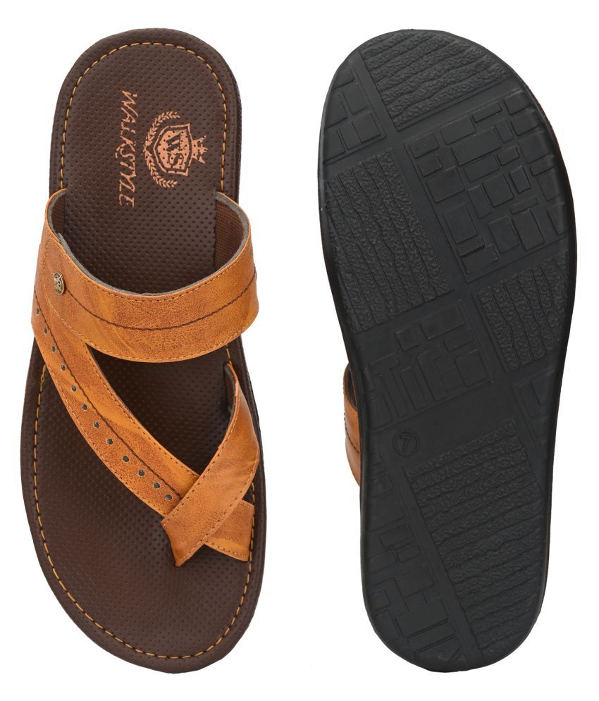 WALKSTYLE Tan Daily Slippers Price in India Buy WALKSTYLE Tan Daily