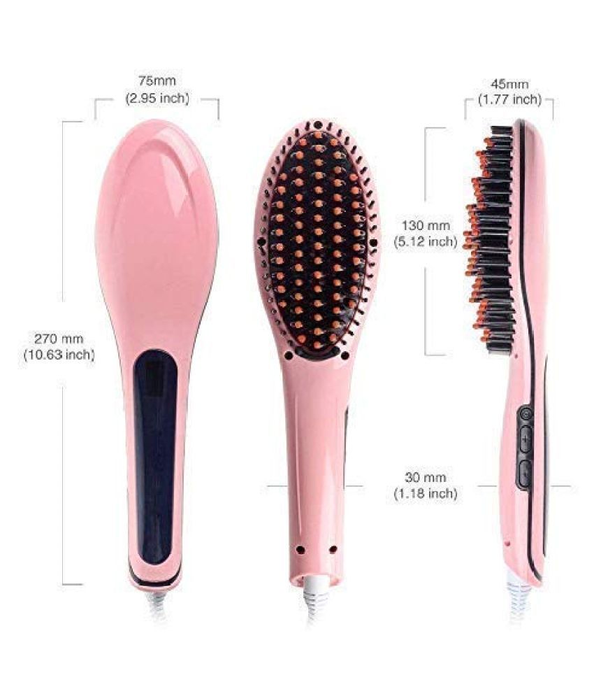 Simply 3 in 1 Straight Ceramic Hair Straightener, Curler and Styler Brush for Women