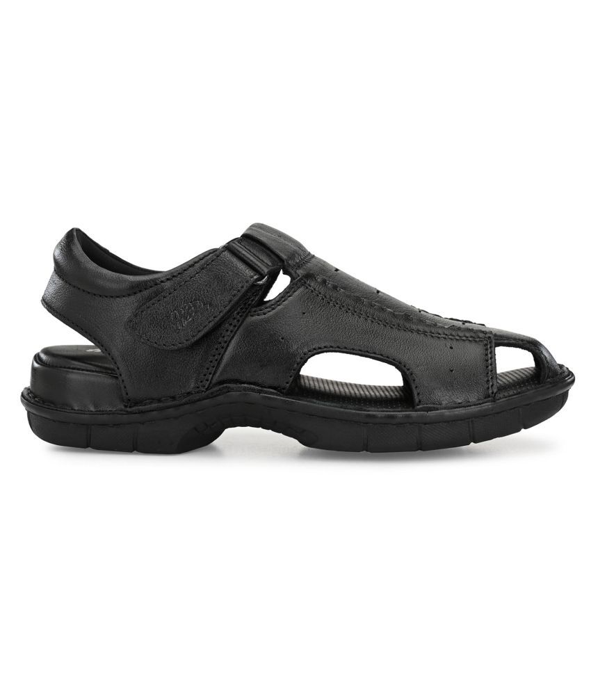 hitz black leather sandals