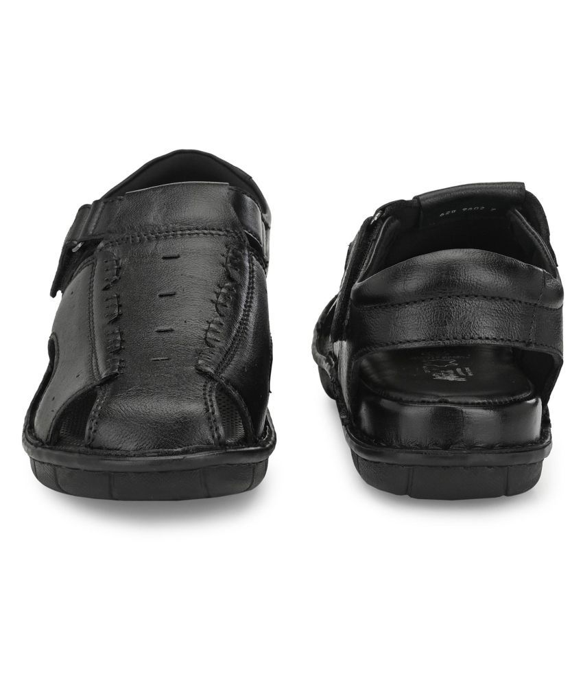 hitz black leather sandals