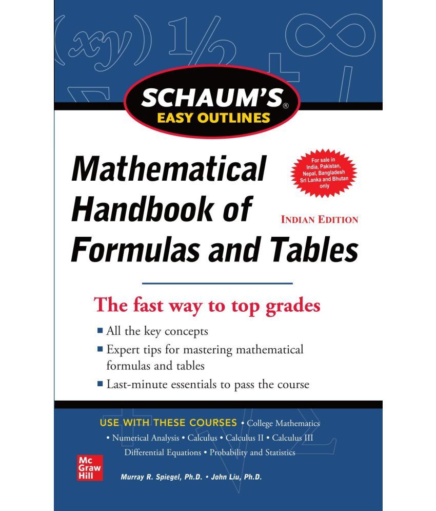 SCHAUM'S EASY OUTLINE OF MATHEMATICAL HANDBOOK OF FORMULAS AND TABLES ...