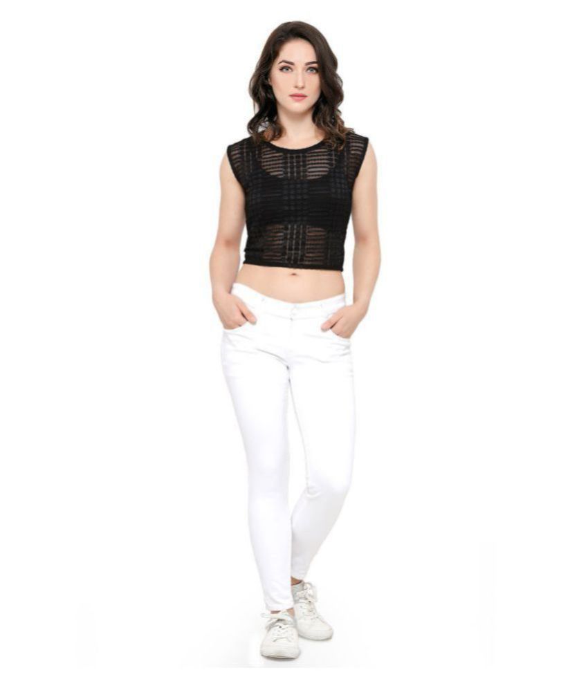     			Smarty Pants - Black Net Women's Crop Top ( Pack of 1 )