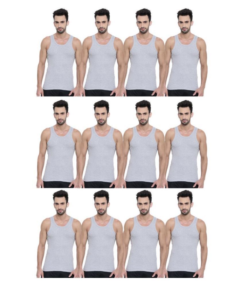     			Dixcy Scott Grey Sleeveless Vests Pack of 12