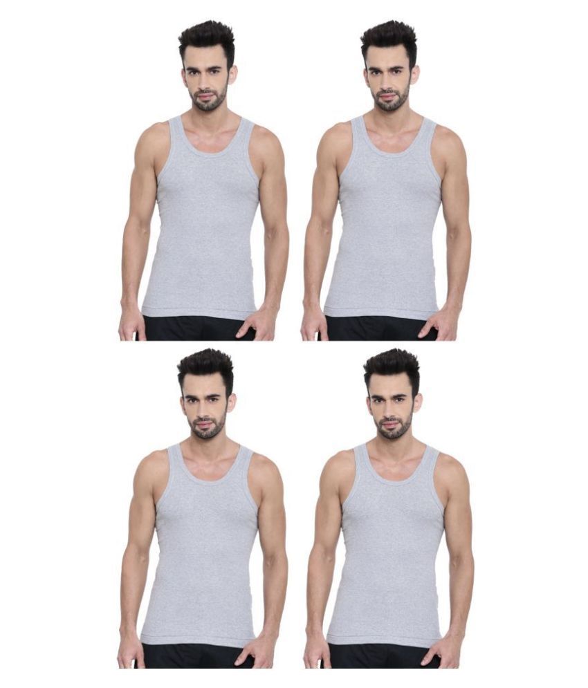     			Dixcy Scott Grey Sleeveless Vests Pack of 4