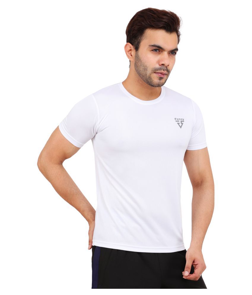 mens white polyester t shirts