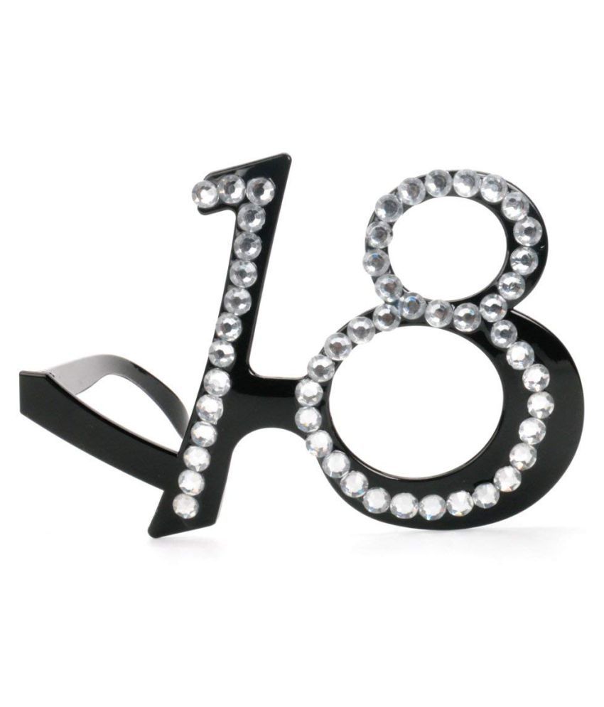 Hippity Hop 18th Birthday Glasses Goggle Number Crystal Frame Party