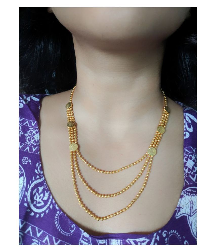 Digital Dress Room Alloy Golden Collar Traditional Gold Plated Necklace