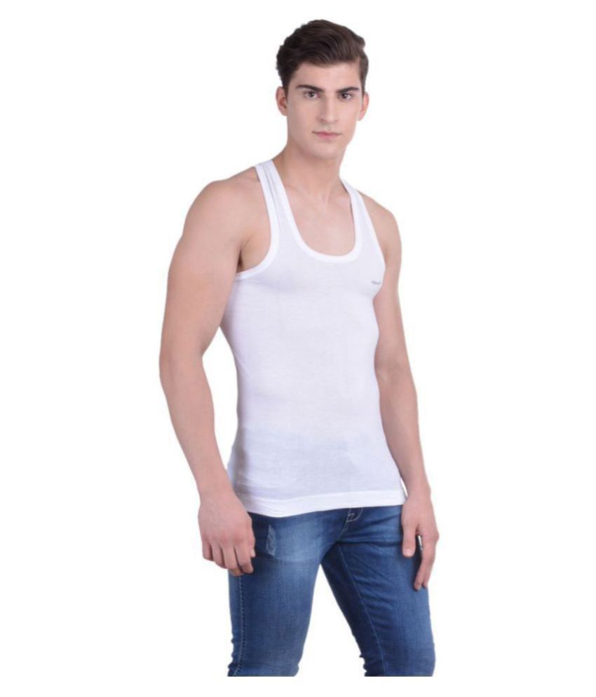 Buy Dollar Bigboss - White Cotton Men's Vest ( Pack of 5 ) Online at ...
