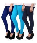 Famaya - Navy Blue Cotton Women's Leggings ( Pack of 3 )