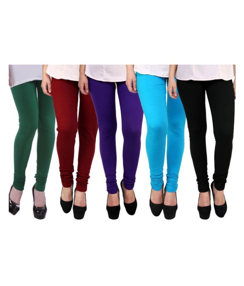     			FnMe Cotton Lycra Pack of 5 Leggings