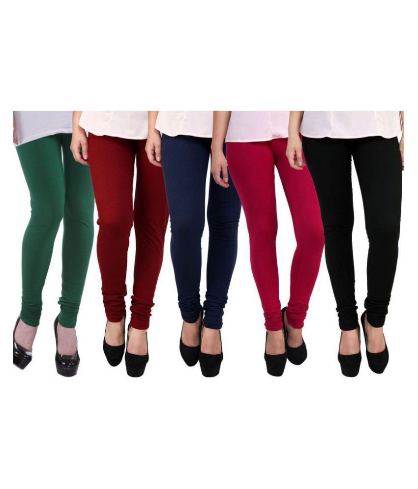     			FnMe Cotton Lycra Pack of 5 Leggings