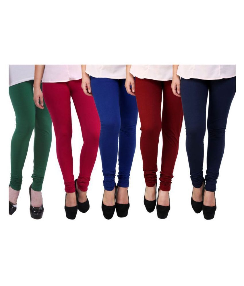     			FnMe Cotton Lycra Pack of 5 Leggings