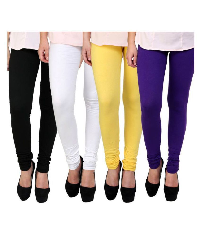     			FnMe Cotton Lycra Pack of 4 Leggings