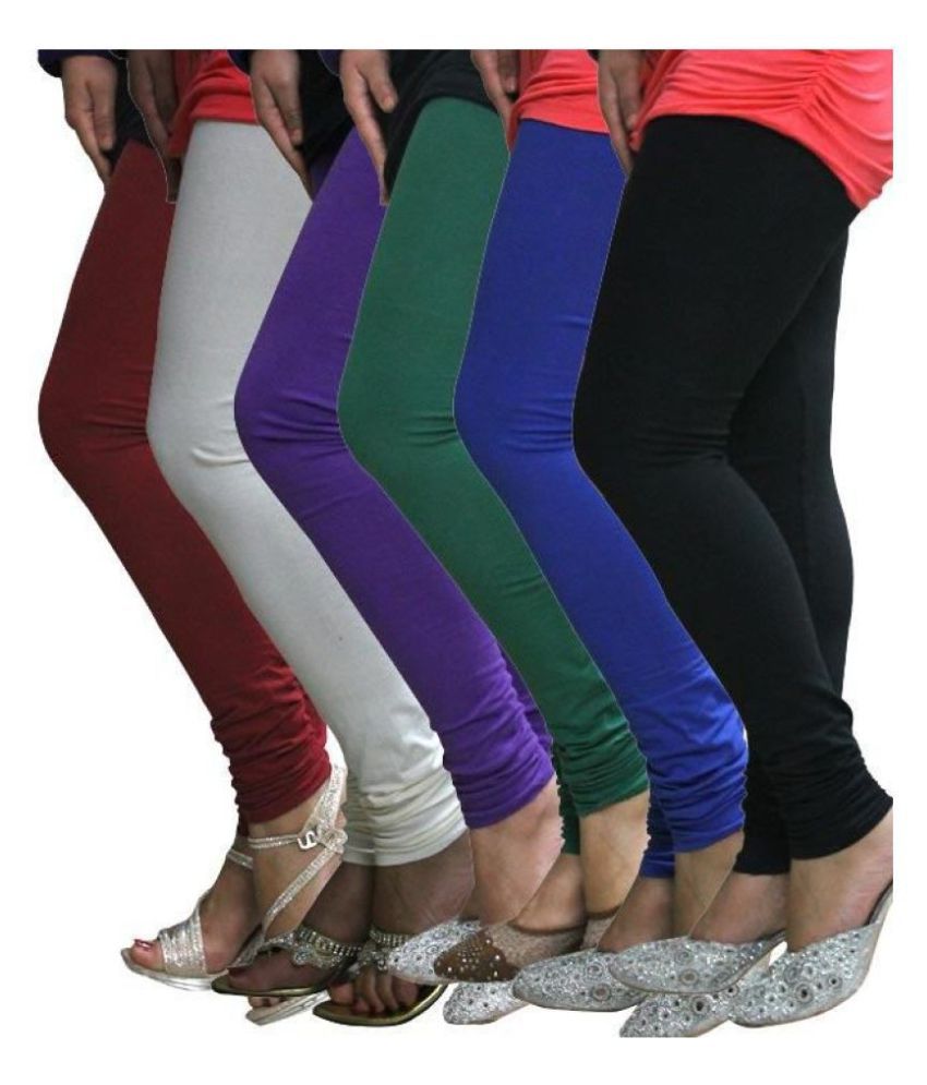     			FnMe Cotton Lycra Pack of 6 Leggings