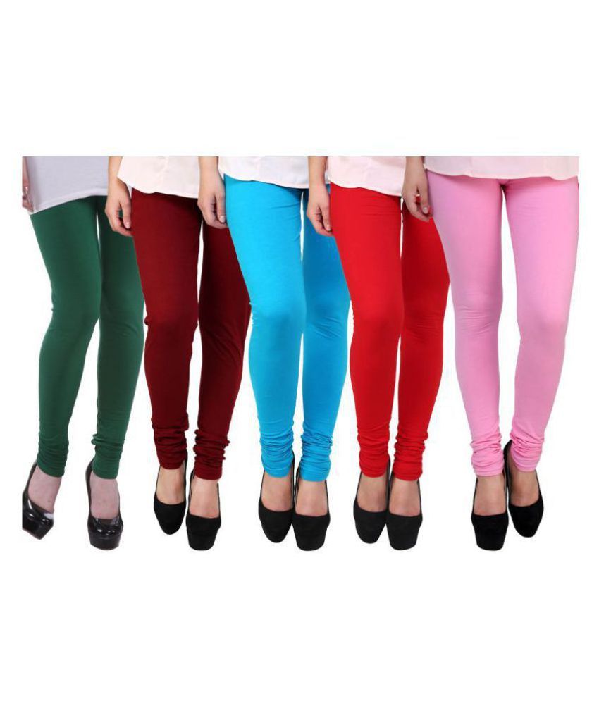     			FnMe Cotton Lycra Pack of 5 Leggings