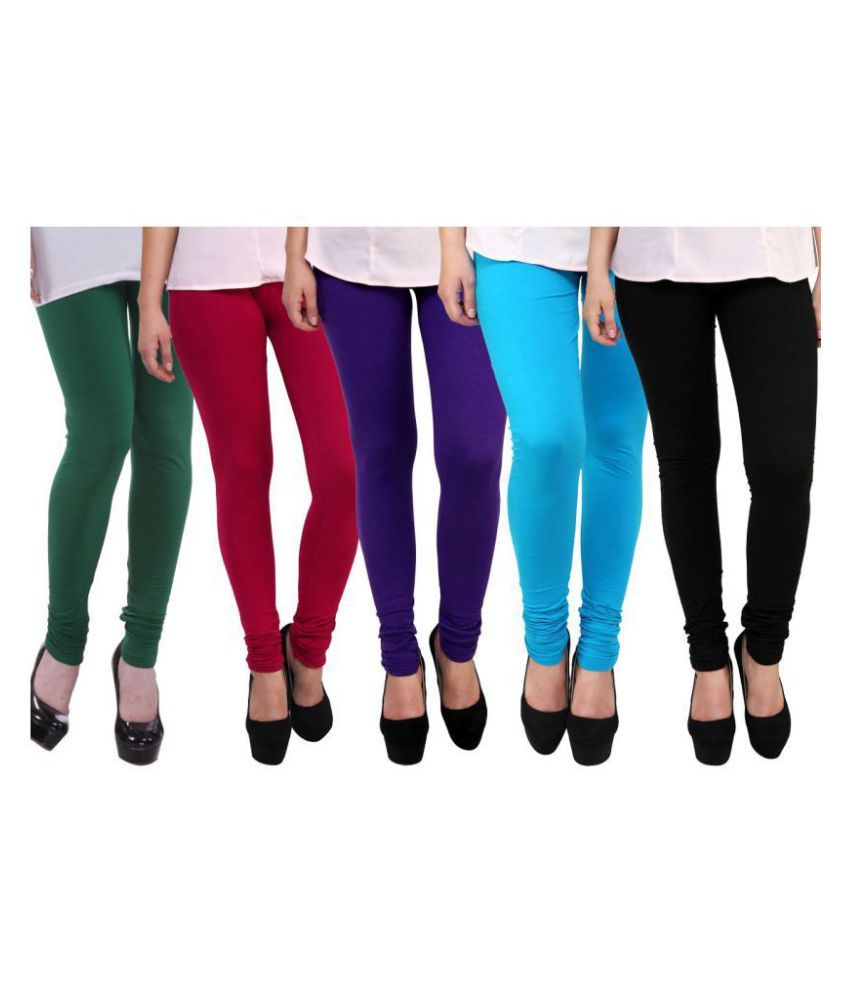     			FnMe Cotton Lycra Pack of 5 Leggings