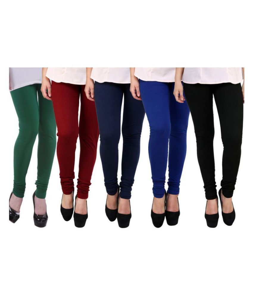     			FnMe Cotton Lycra Pack of 5 Leggings